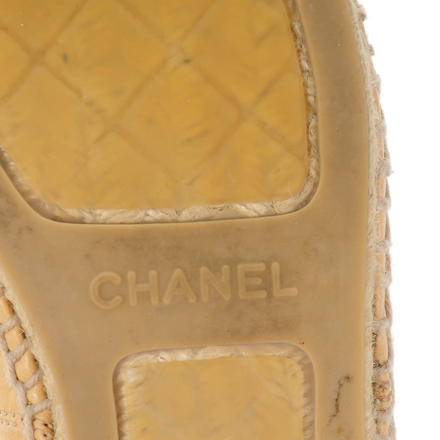 Chanel Lambskin CC Espadrilles 39 Beige Black 8 of 9