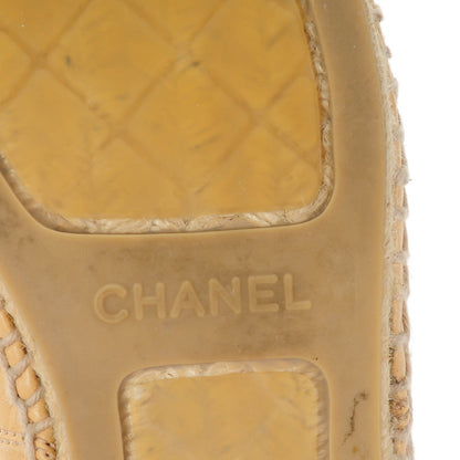 Chanel Lambskin CC Espadrilles 39 Beige Black 8 of 9