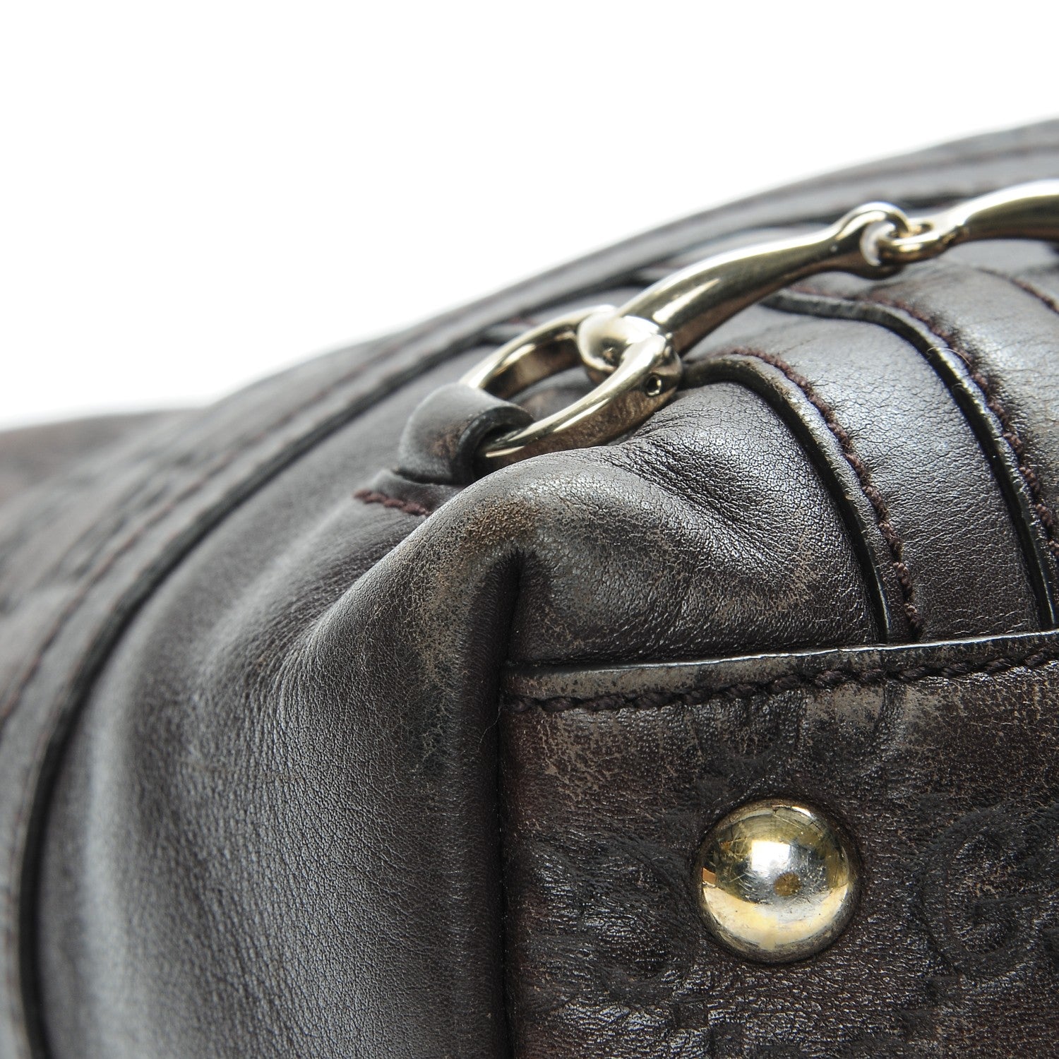 Gucci Guccissima Medium Horsebit Tassel Shoulder Bag Dark Brown 9 of 10
