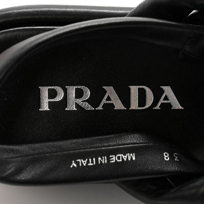 Prada Nappa Padded Blow 20mm Slingback Sandals 38 Black 6 of 10