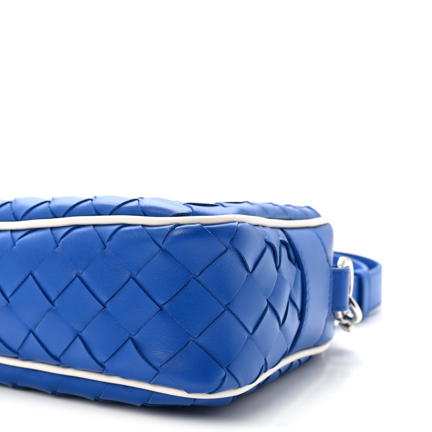 Bottega Veneta Calfskin Intrecciato Small Camera Bag Cobalt White 9 of 9