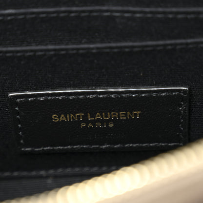 Saint Laurent Grained Lambskin Quilted Mini Becky Double Zip Bag Taupe 8 of 14