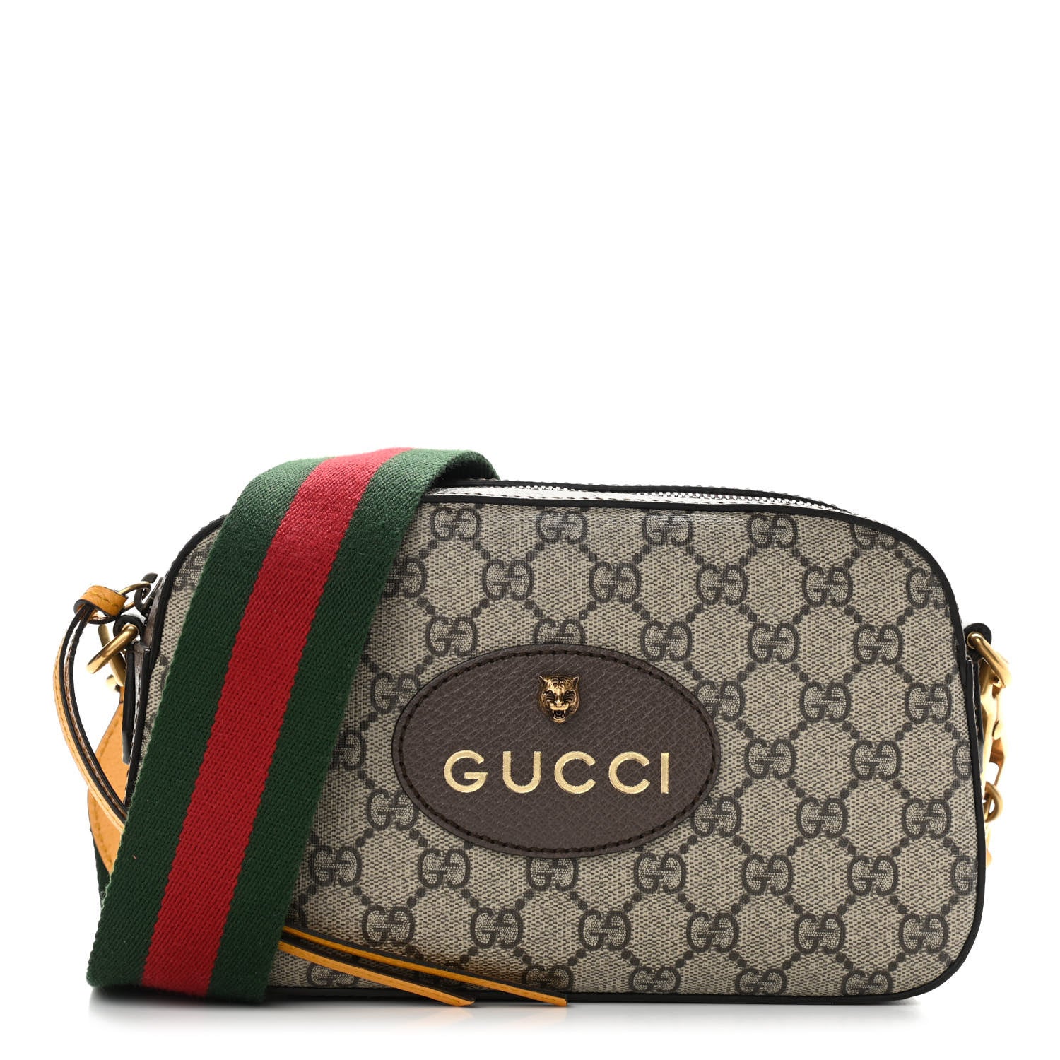 Gucci GG Supreme Monogram Web Neo Vintage Shoulder Bag Beige New Acero Crop 1 of 11