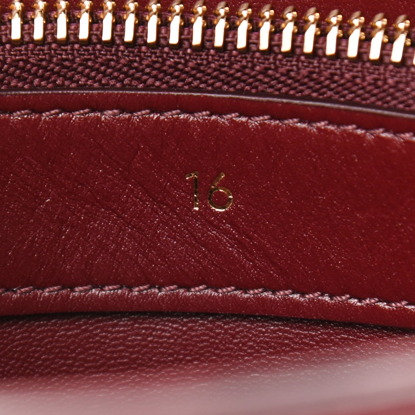 Satinated Calfskin Small 16 Top Handle Bag Light Burgundy