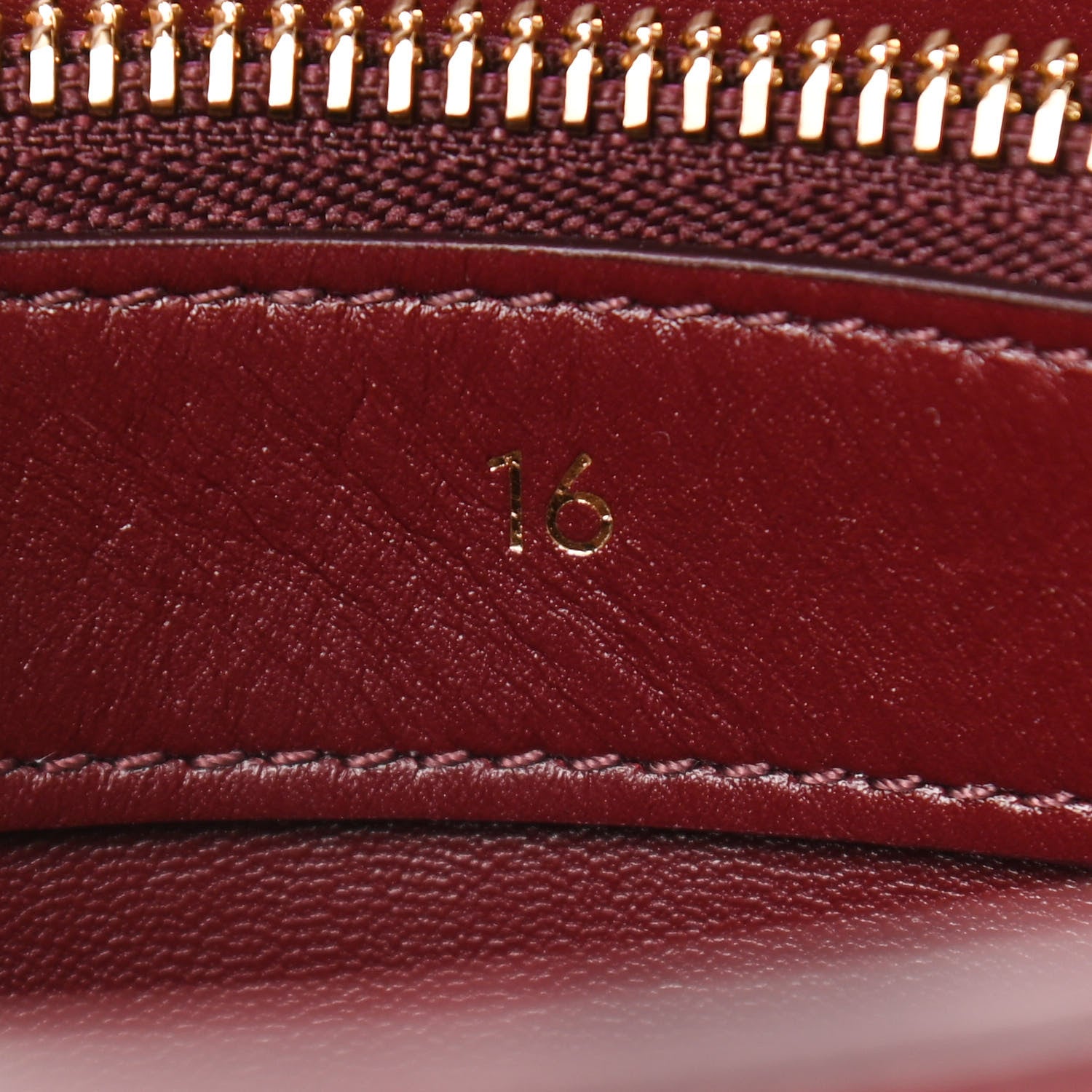 Celine Satinated Calfskin Small 16 Top Handle Bag Light Burgundy 7 of 10