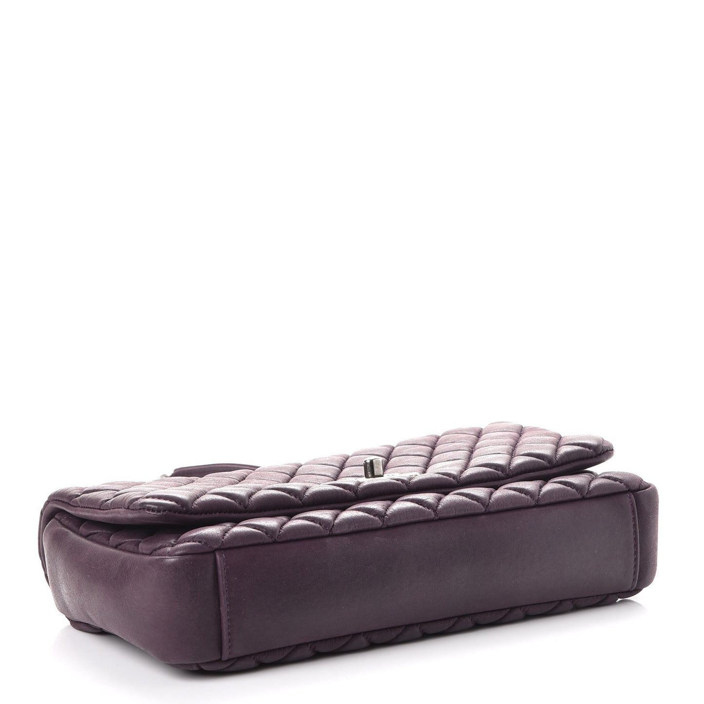 Iridescent Calfskin Small New Bubble Flap Plum