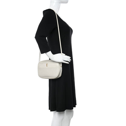 Saint Laurent Lambskin Quilted Victoire Camera Bag Blanc Vintage 2 of 10