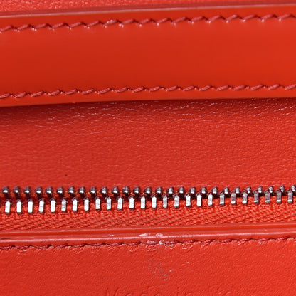 Celine Spazzolato Calfskin Classic Box Medium Flap Vermillion 14 of 15