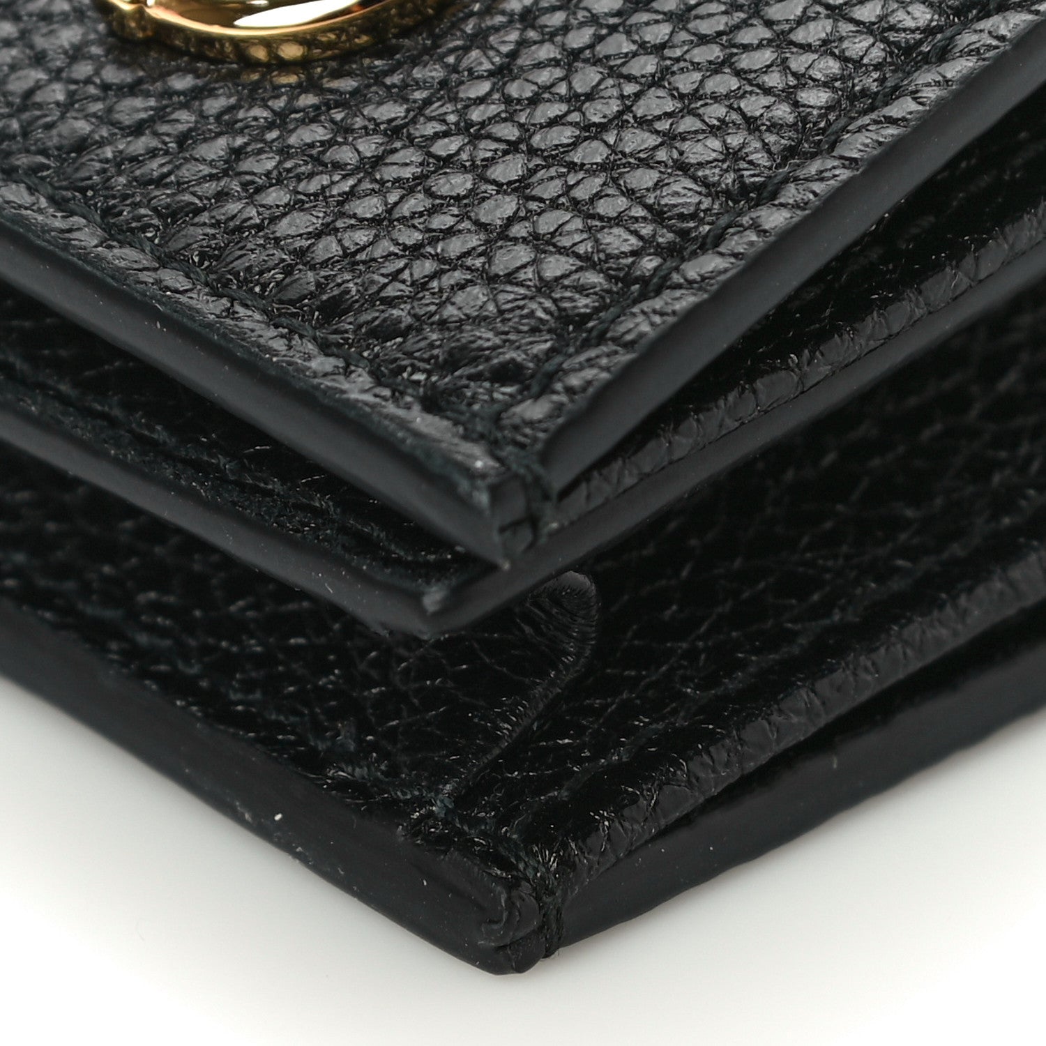 Gucci Grainy Calfskin Zumi Chain Card Case Wallet Black 8 of 8
