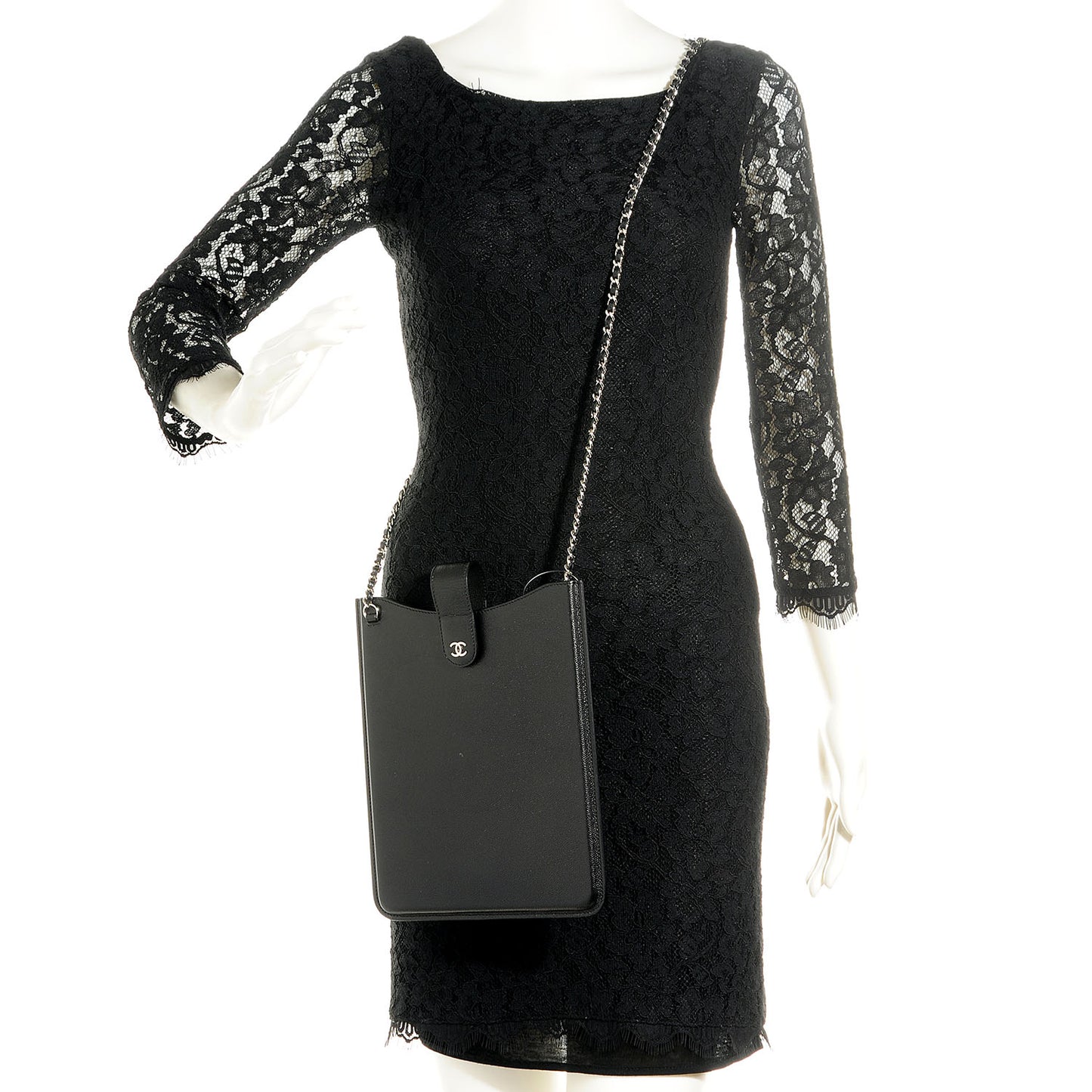 Caviar iPad Case Crossbody Black