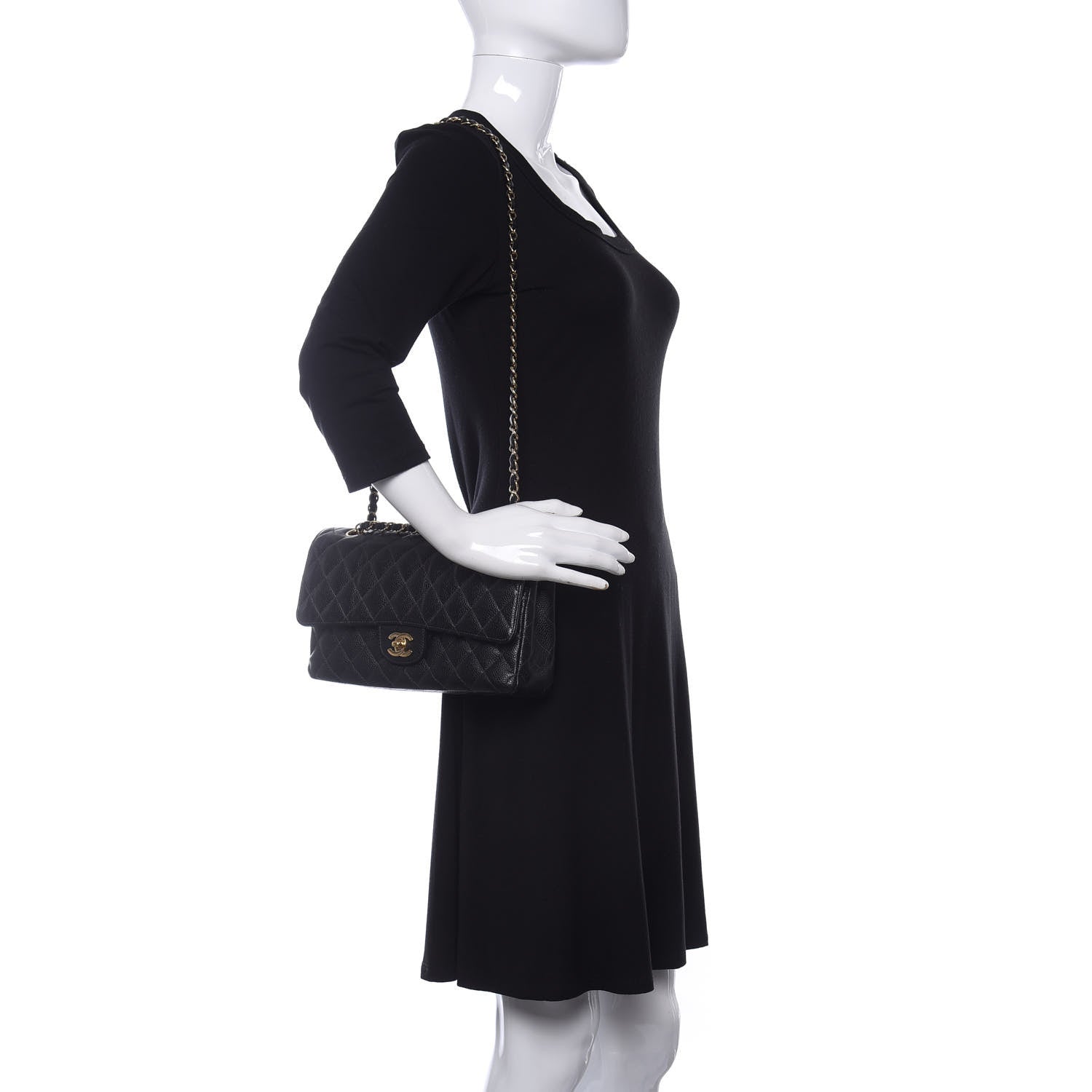 Chanel Caviar Quilted Medium Double Flap Black 2 of 18