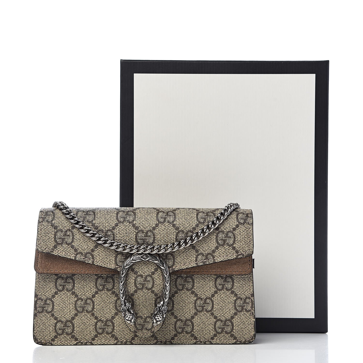 Gucci GG Supreme Monogram Super Mini Dionysus Shoulder Bag Taupe 11 of 11