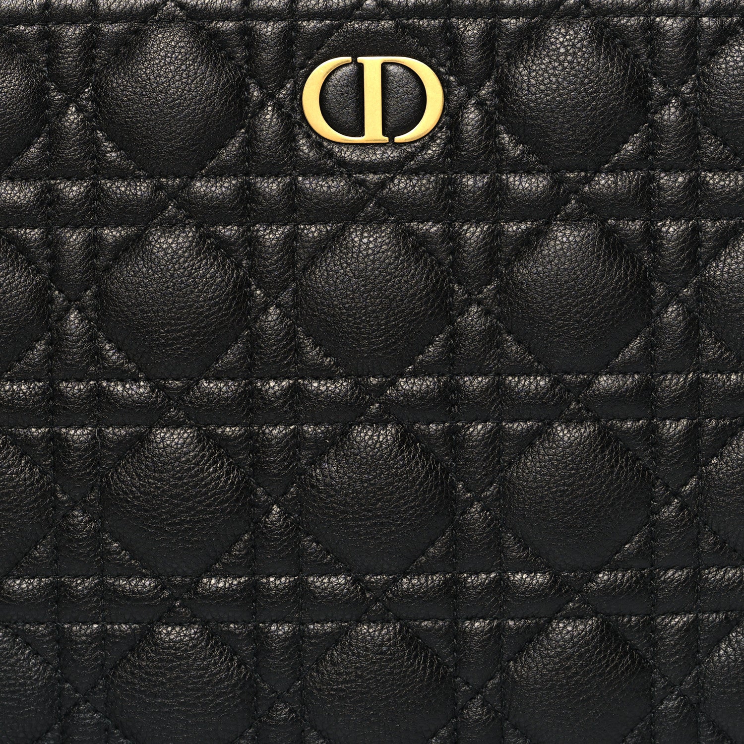 Christian Dior Supple Calfskin Cannage Large Caro Daily Pouch Black 8 of 10
