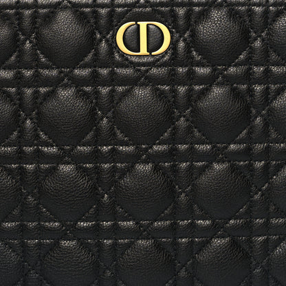 Christian Dior Supple Calfskin Cannage Large Caro Daily Pouch Black 8 of 10