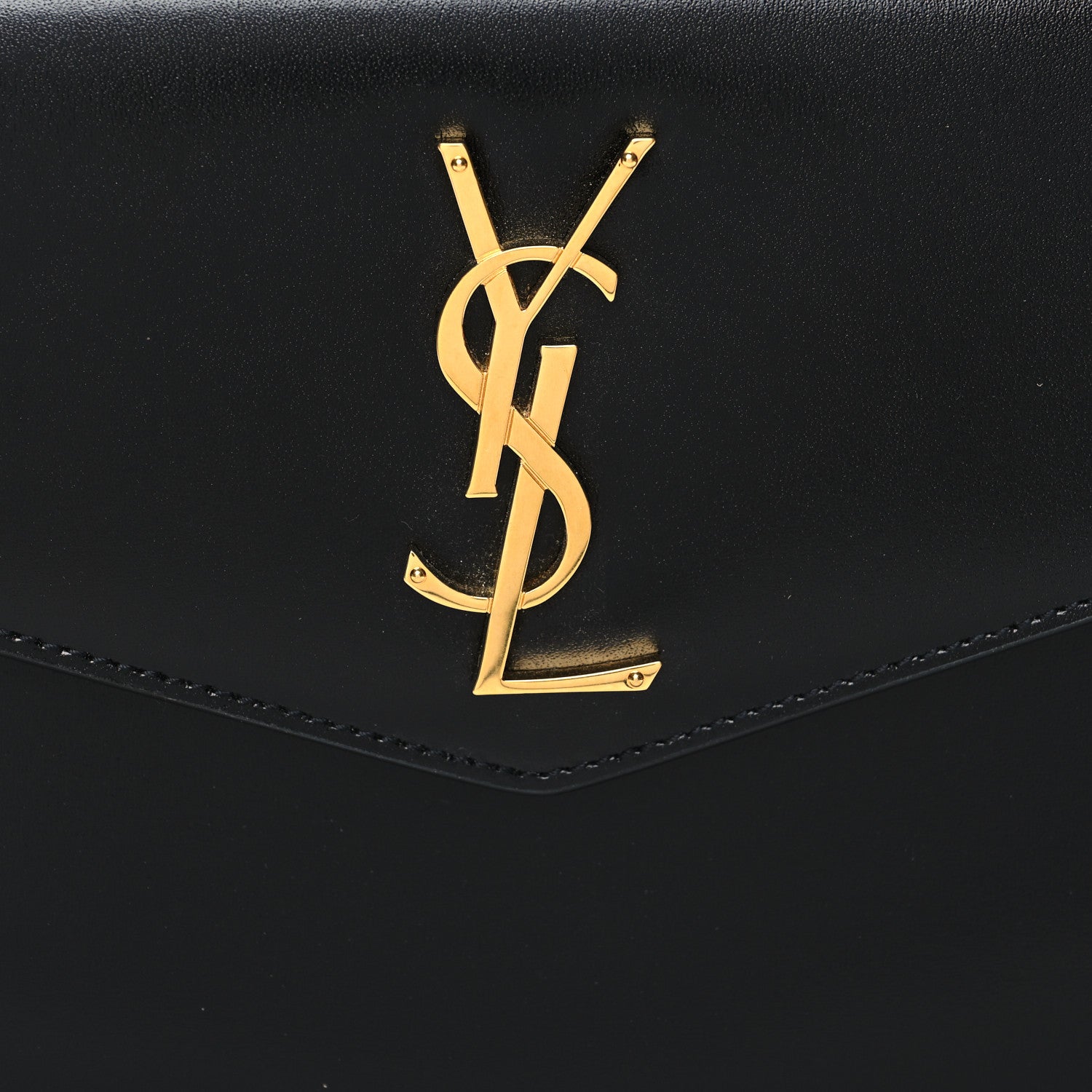 Saint Laurent Smooth Shiny Calfskin Monogram Uptown Clutch Black 8 of 8