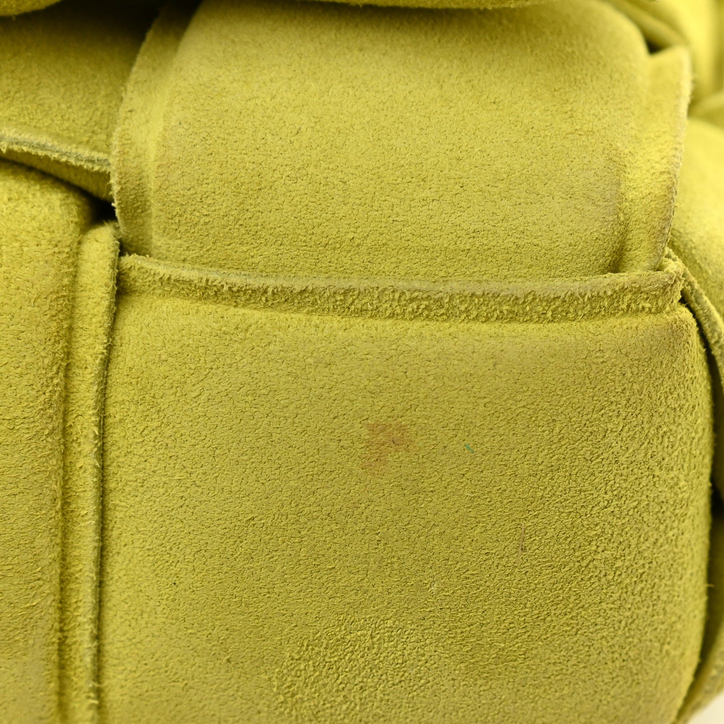 Suede Maxi Intrecciato Padded Chain Cassette Crossbody Bag Kiwi