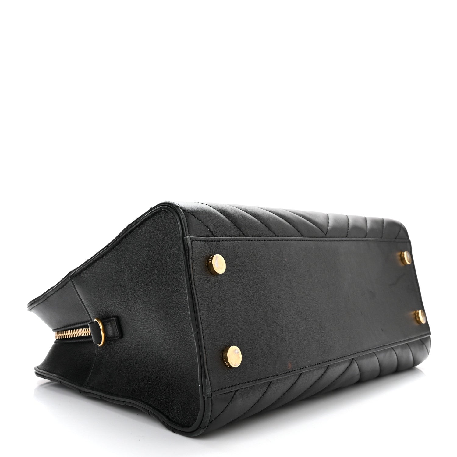 Saint Laurent Calfskin Matelasse Chevron Small Monogram Cabas Black 4 of 12