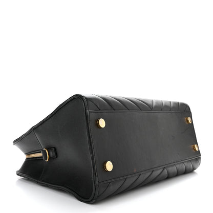 Saint Laurent Calfskin Matelasse Chevron Small Monogram Cabas Black 4 of 12