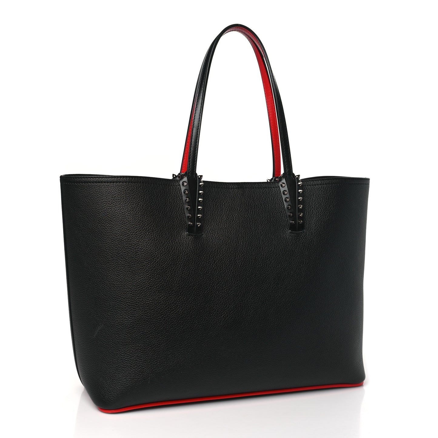 Calfskin Empire Spikes Small East West Cabata Tote Black