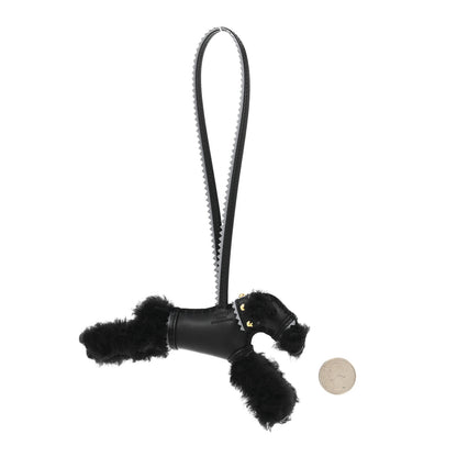Hermes Milo Lambskin Epsom Shearling Budy Apic Charm Black Gris Pantin 2 of 5