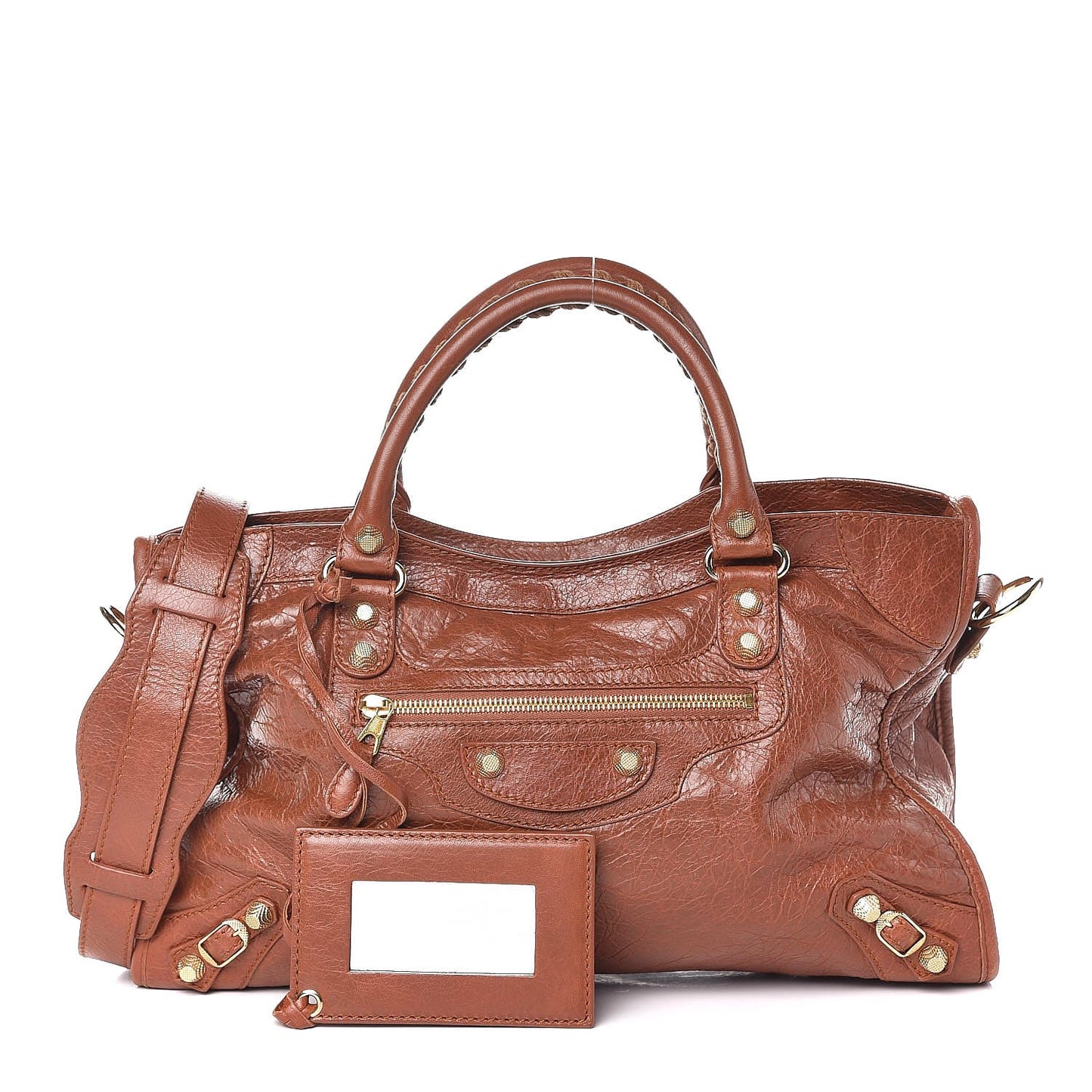 Agneau Giant 12 Gold Hardware City Marron Cognac