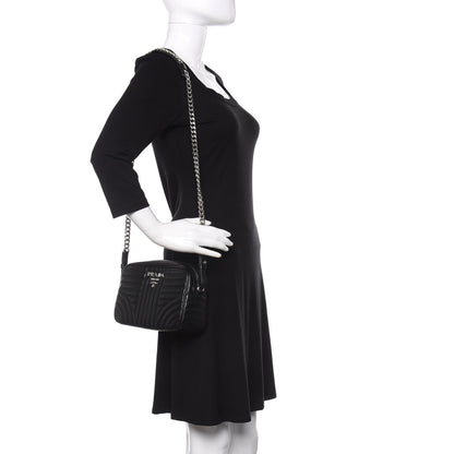 Prada Soft Calfskin Diagramme Crossbody Bag Black 2 of 9