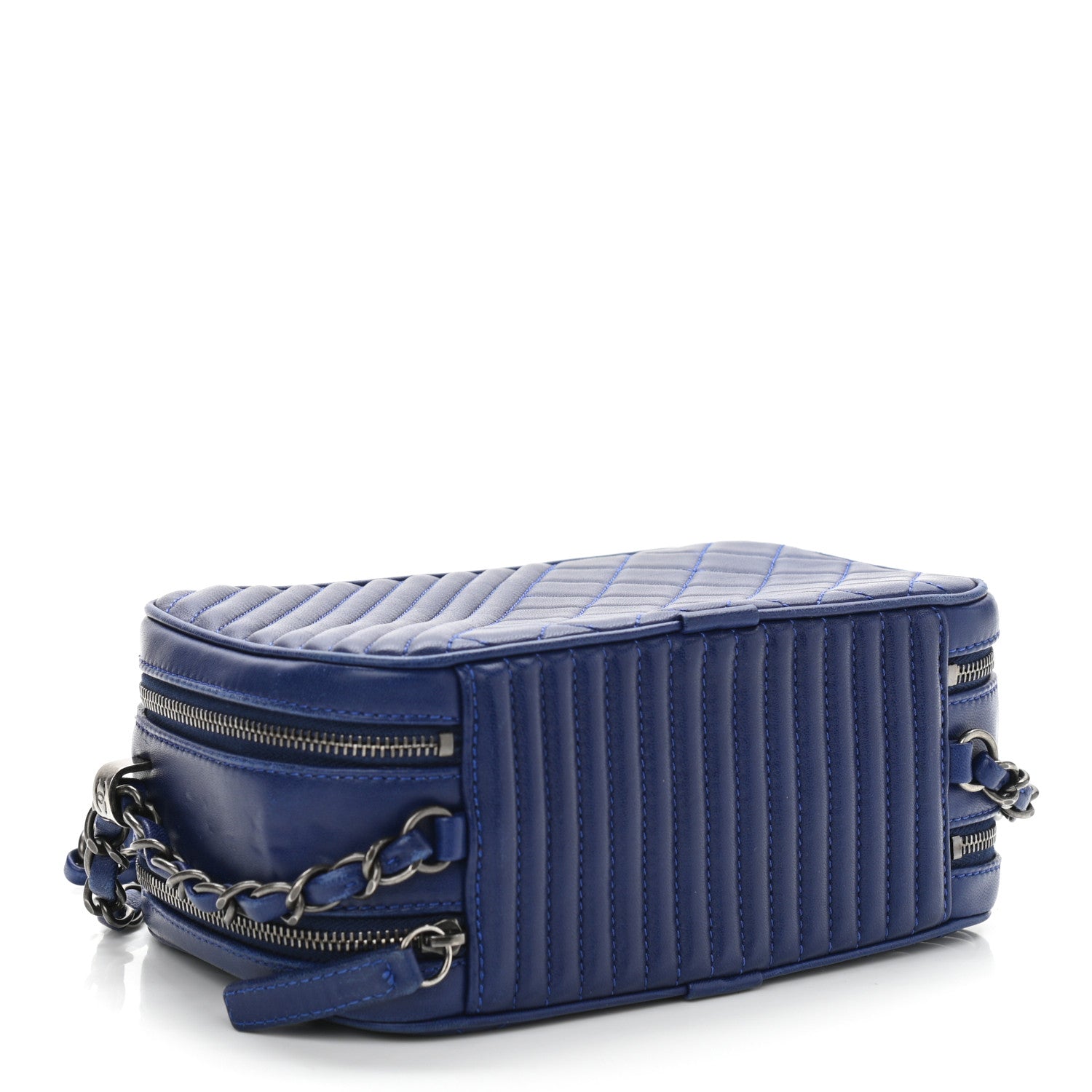 Chanel Lambskin Small Coco Boy Camera Case Blue 3 of 11