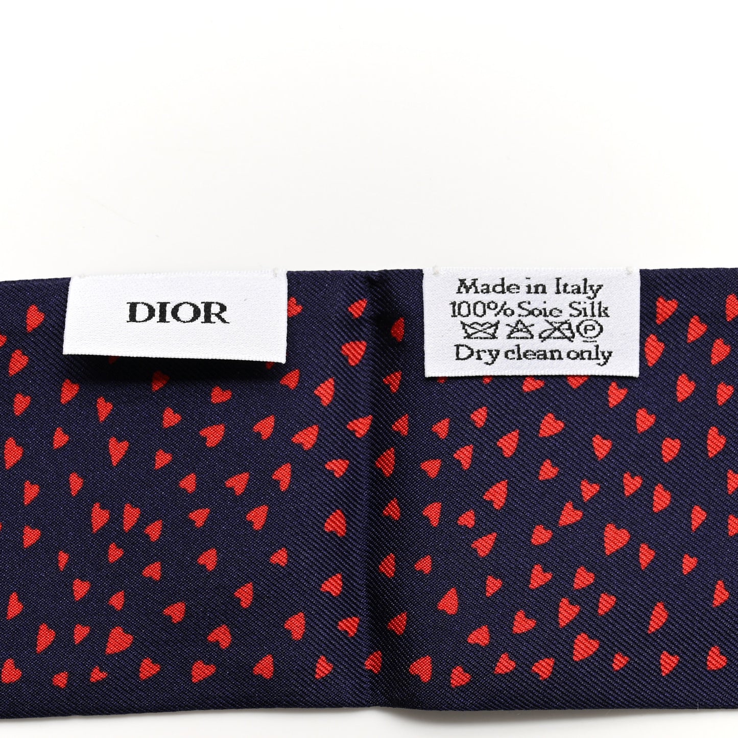 Silk Hearts Mitzah Scarf Navy Blue Red
