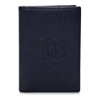Chanel Caviar Timeless CC Timeless Card Holder Wallet Navy 1 of 6