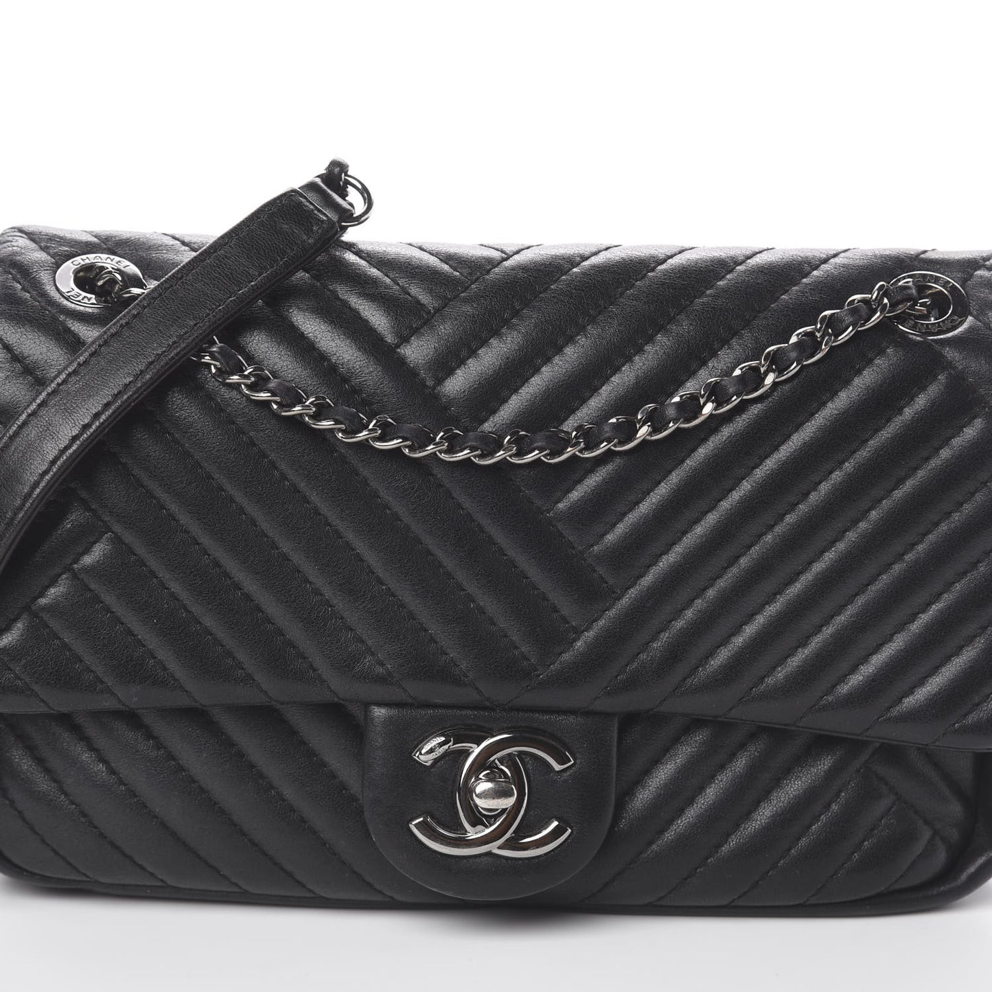 Lambskin Small CC Crossing Flap Black