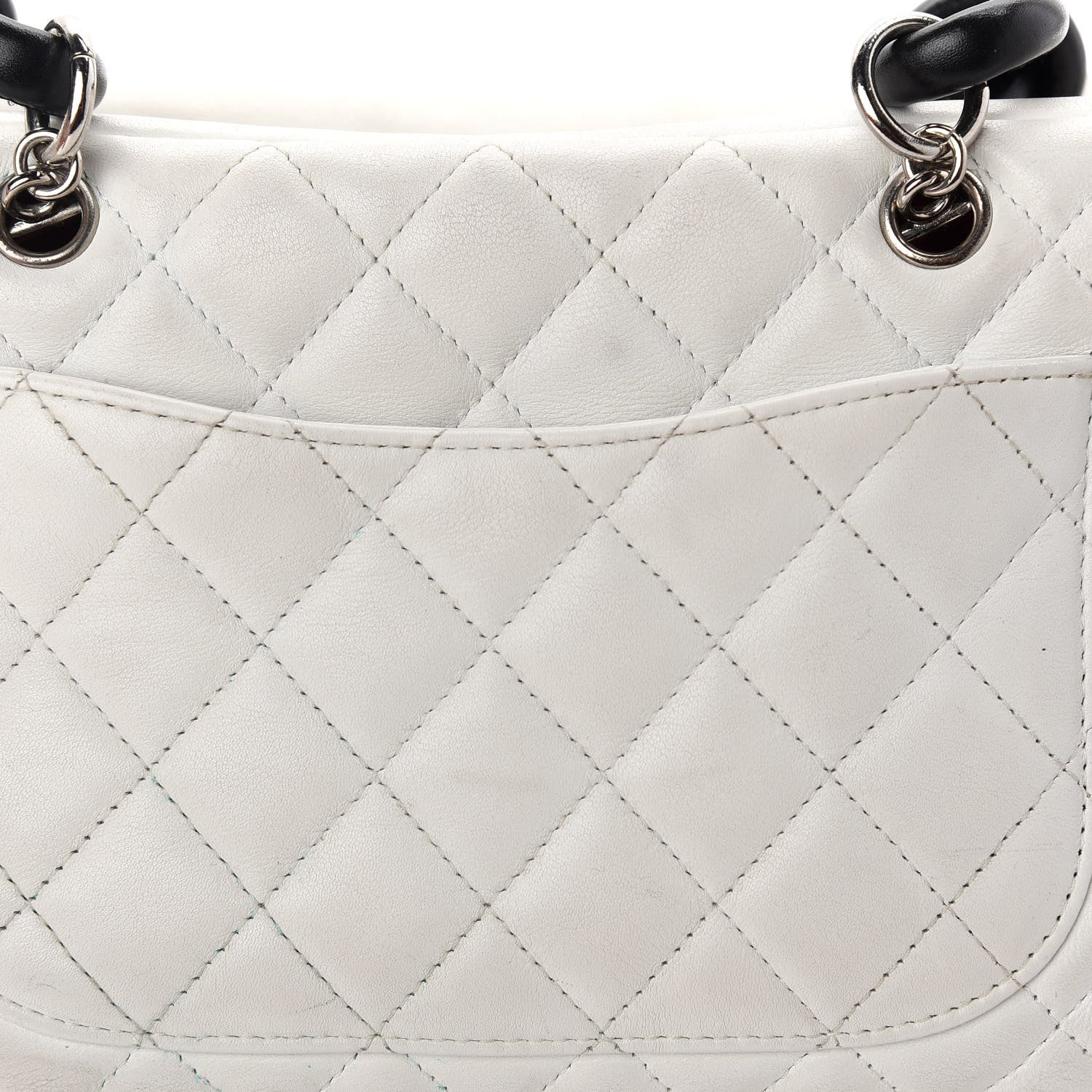 Chanel Calfskin Quilted Large Cambon Bowler White Black 11 of 11
