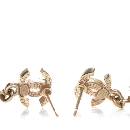 Chanel Crystal CC Drop Earrings Gold 4 of 6