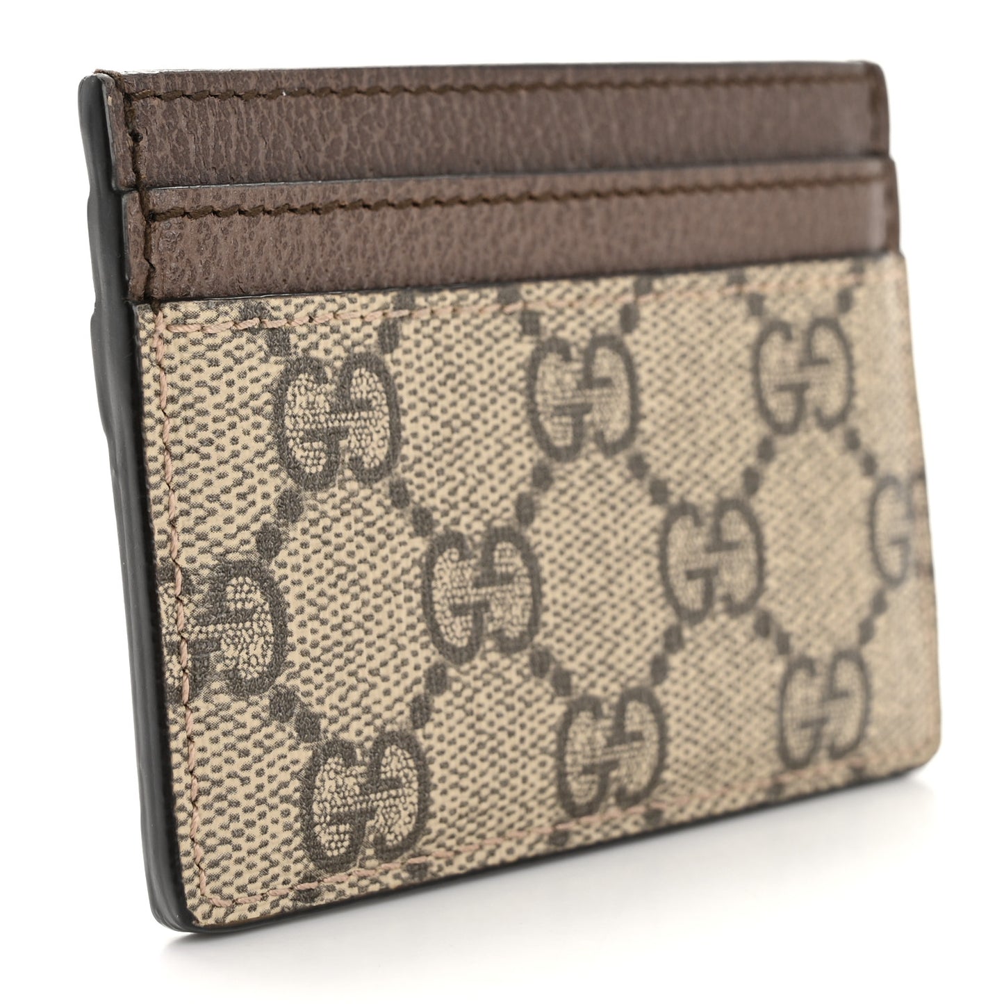 GG Supreme Monogram Ophidia Card Holder Brown