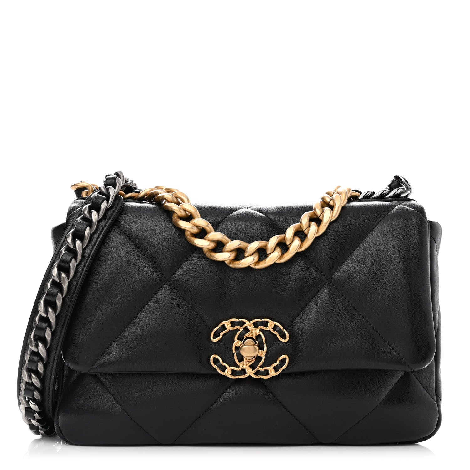 Chanel Lambskin Quilted Medium Chanel 19 Flap Black 1 of 14