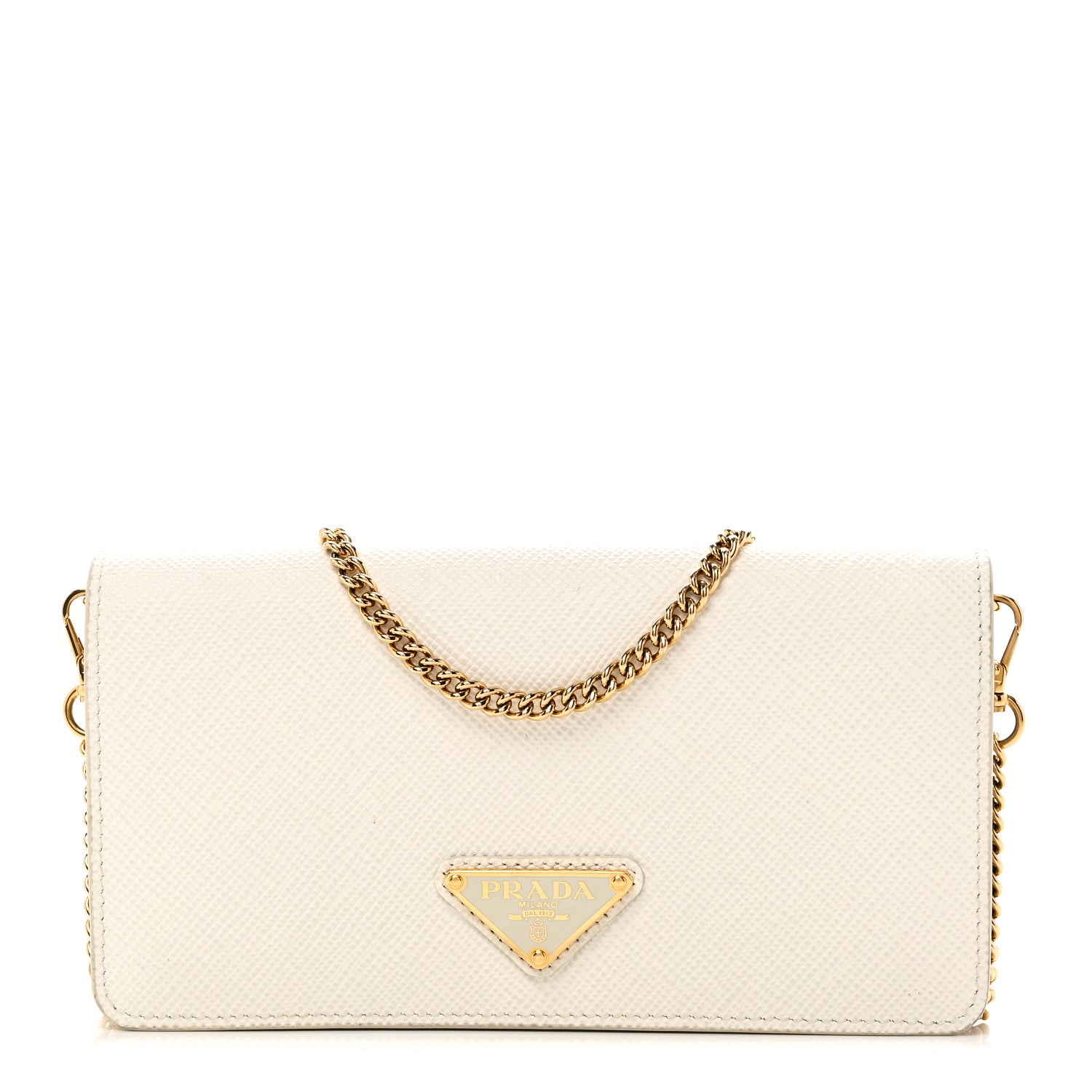 Prada Saffiano Cuir Triangle Logo Miniborse White 1 of 8