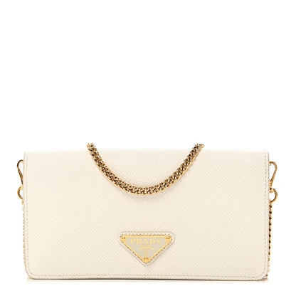 Prada Saffiano Cuir Triangle Logo Miniborse White 1 of 8
