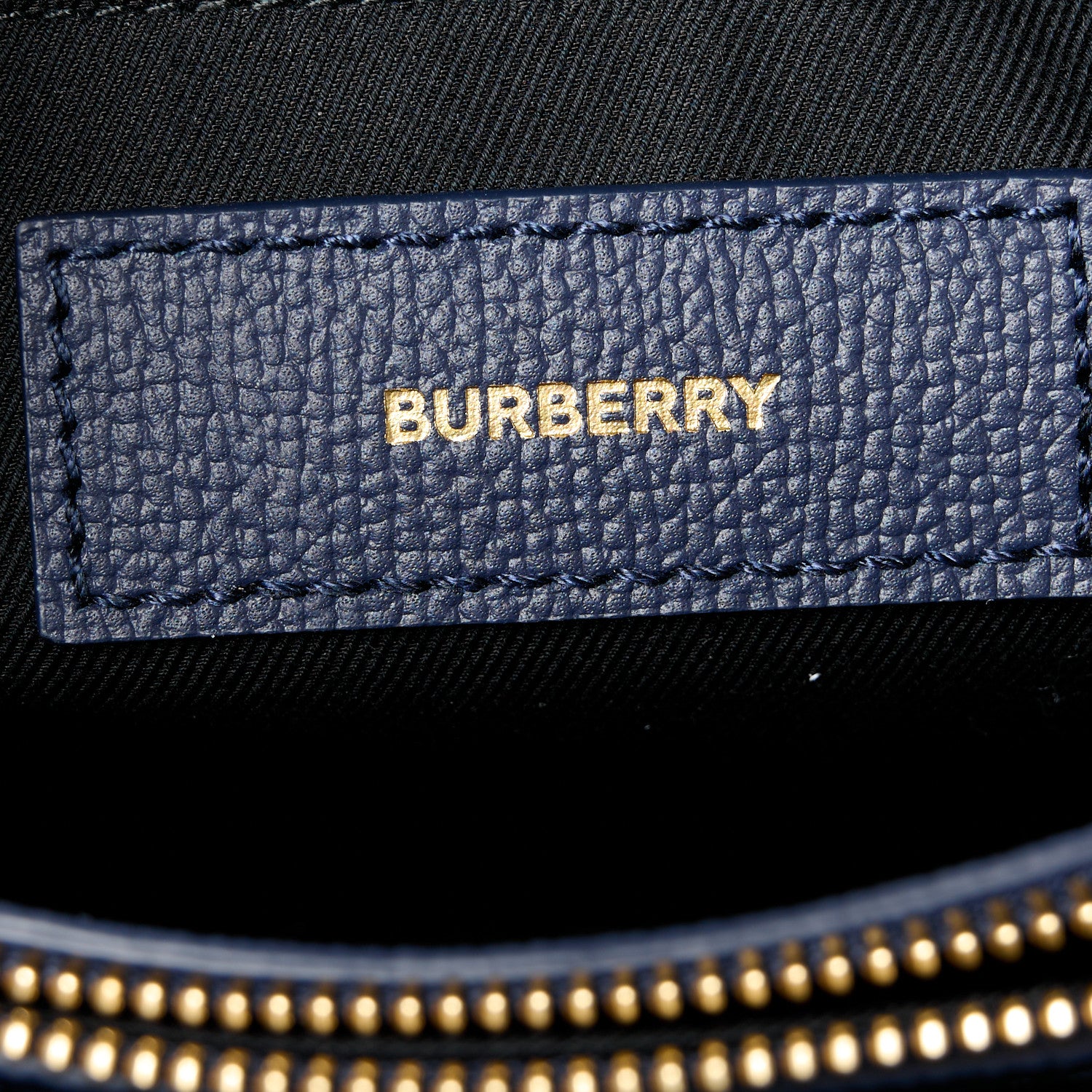 Burberry Derby Calfskin Vintage Check Medium Banner Tote Regency Blue 6 of 11