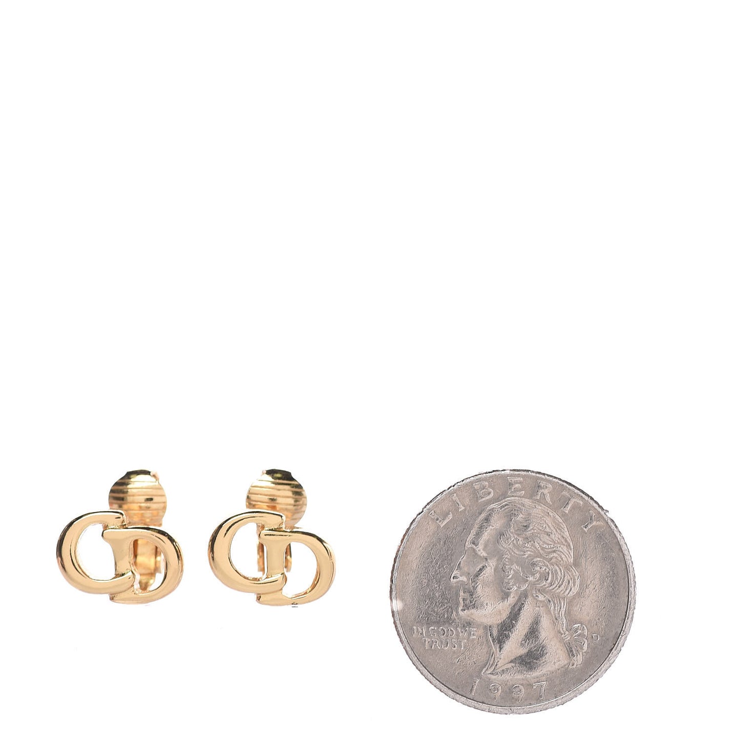 Logo Clip On Earrings Gold
