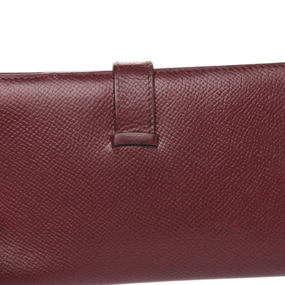 Hermes Courchevel Bearn Gusset Wallet Rouge H 8 of 8