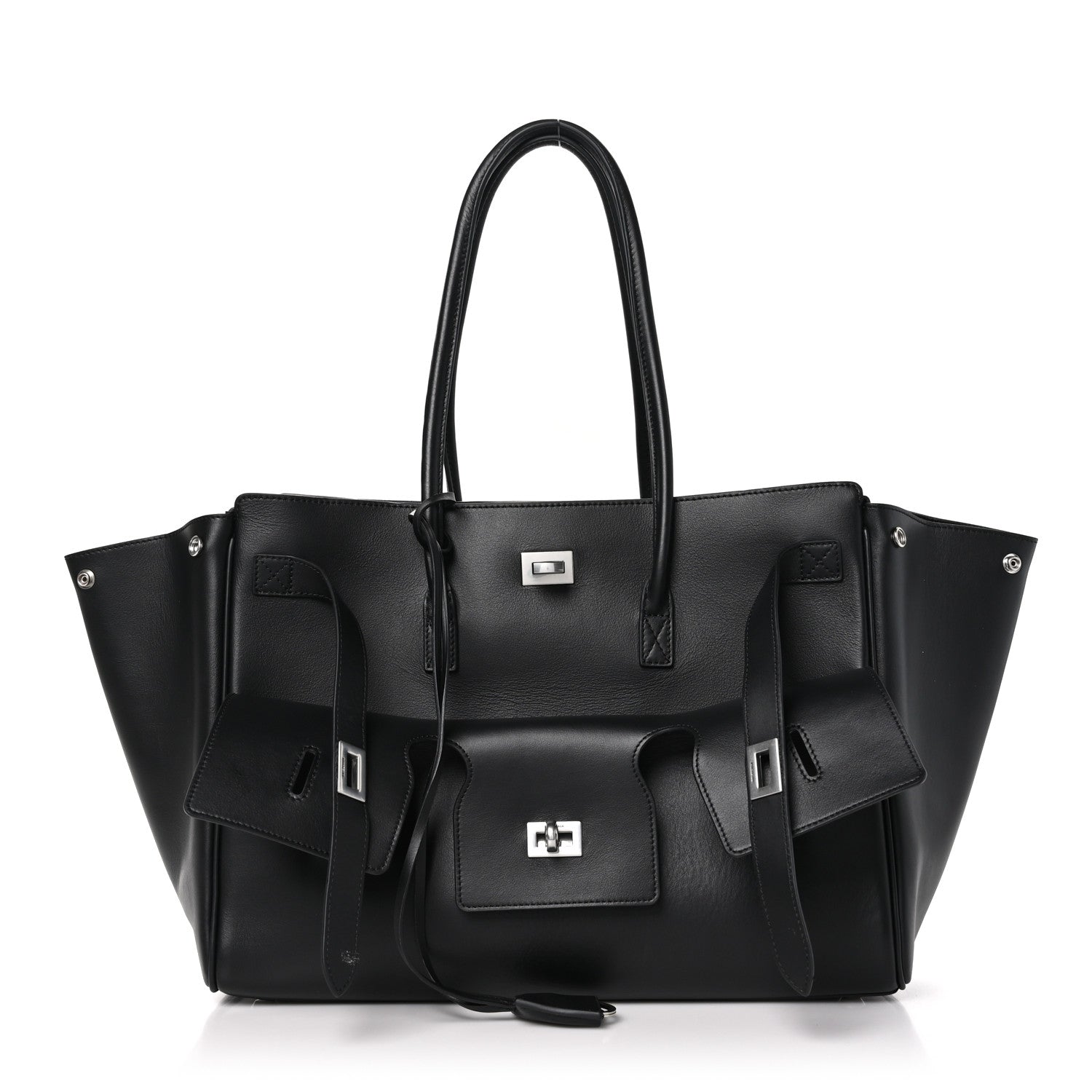 Balenciaga Smooth Calfskin Medium Bel Air Carry All Bag Black 3 of 10