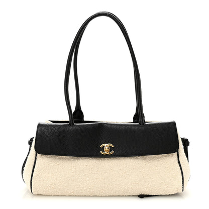 Chanel Grained Calfskin Boucle Urban Essentials Small Shopping Bag Ecru Black 1 of 10