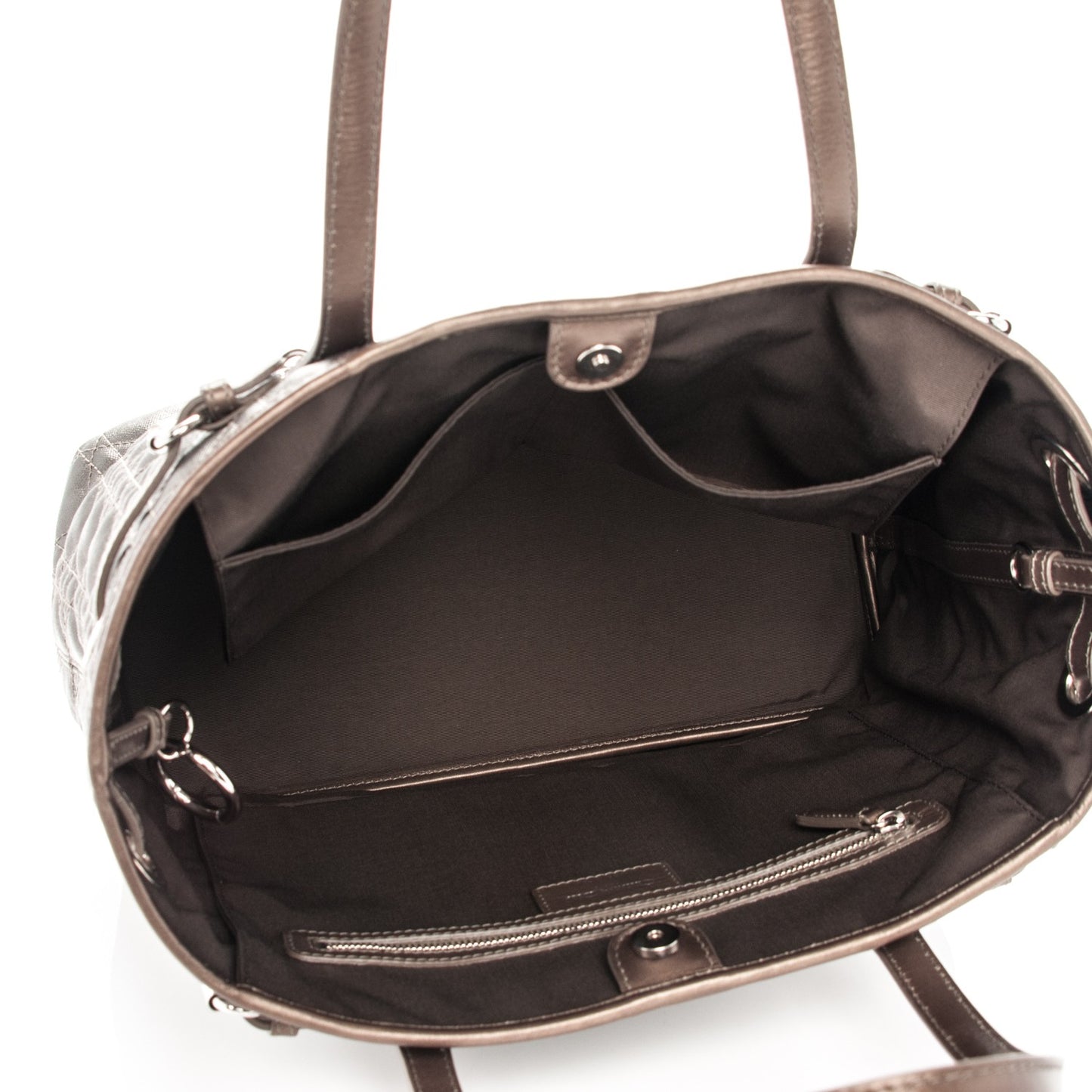 Metallic Canvas Cannage Small Panarea Tote Brown