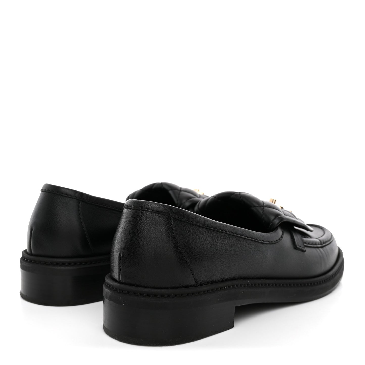 Lambskin Quilted CC Turnlock Loafers 39 Black