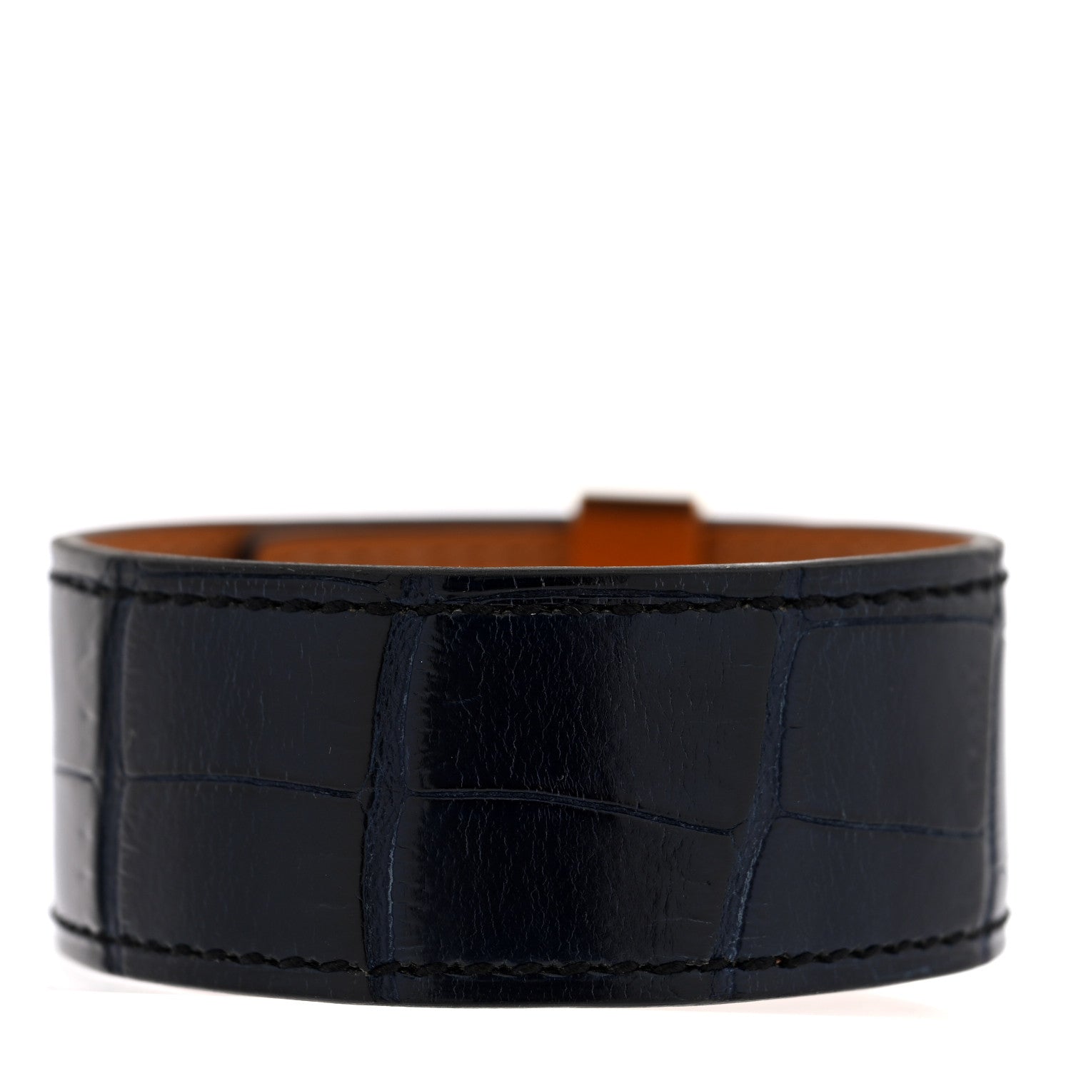 Hermes Shiny Alligator Collier de Chien CDC 24 Bracelet T2 Fonce Tomekon 3 of 5