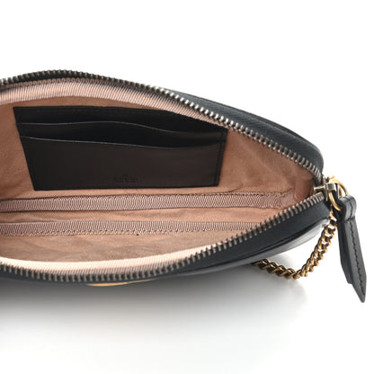 Gucci Calfskin Matelasse Mini GG Marmont Chain Crossbody Bag Black 5 of 9