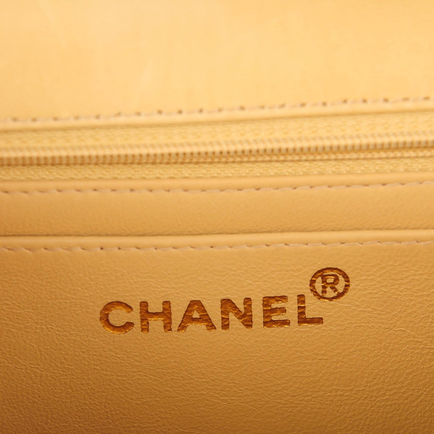 Lambskin Medium Bekko Chain Single Flap Beige