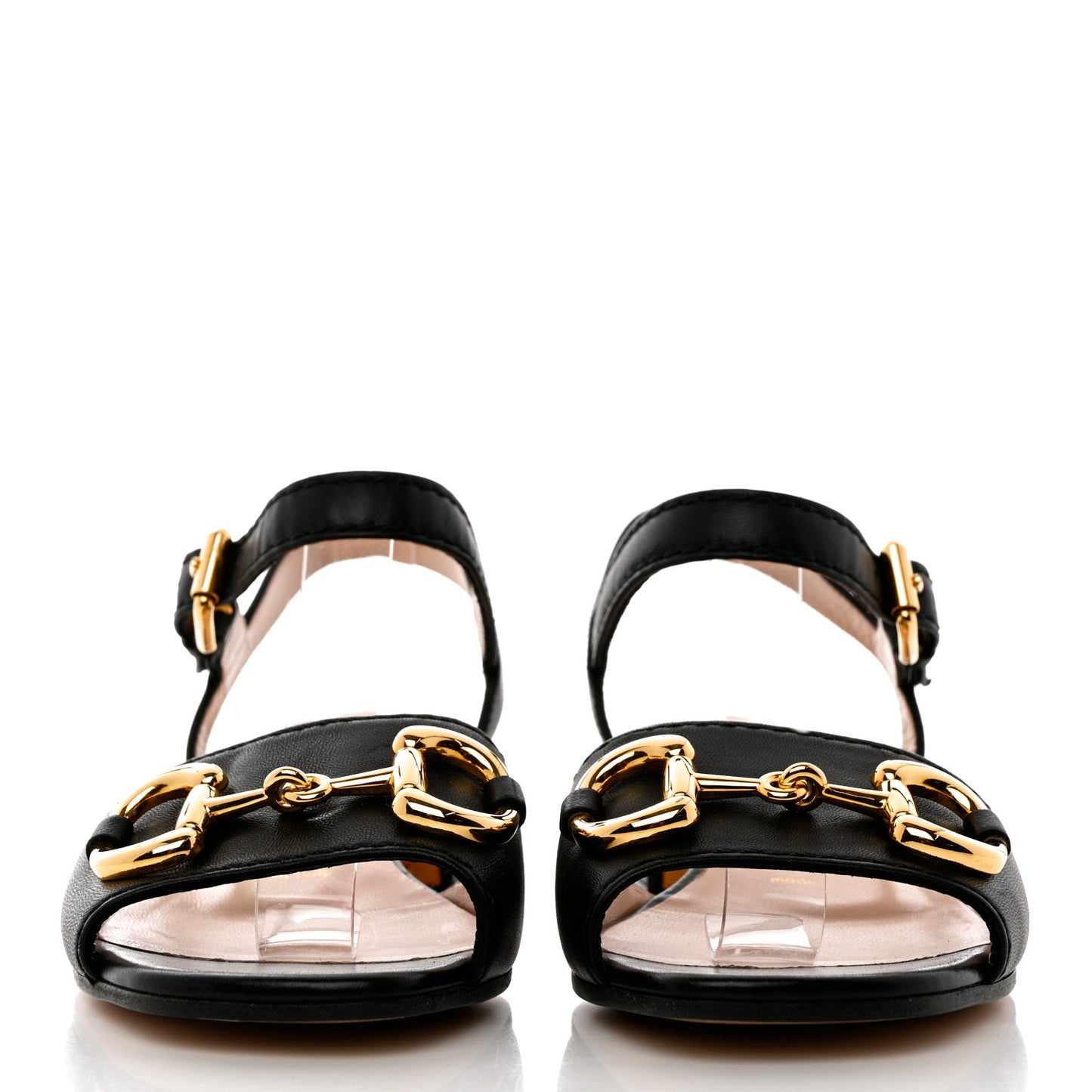 Nappa Charlotte Horsebit Block Heel 45mm Sandals 37 Black