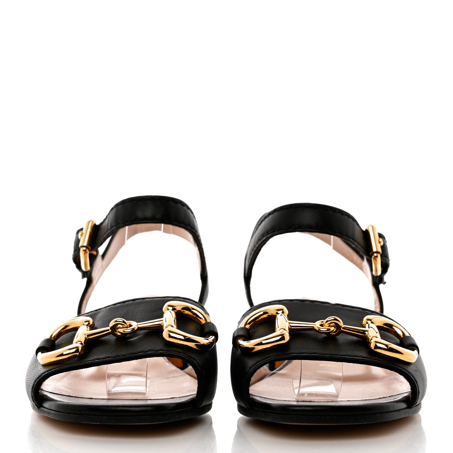 Gucci Nappa Charlotte Horsebit Block Heel 45mm Sandals 37 Black 2 of 14