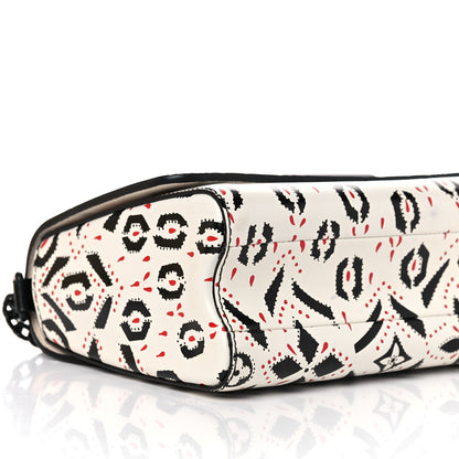 Louis Vuitton Calfskin Graphic Print Twist Shoulder Bag MM White Black 7 of 12