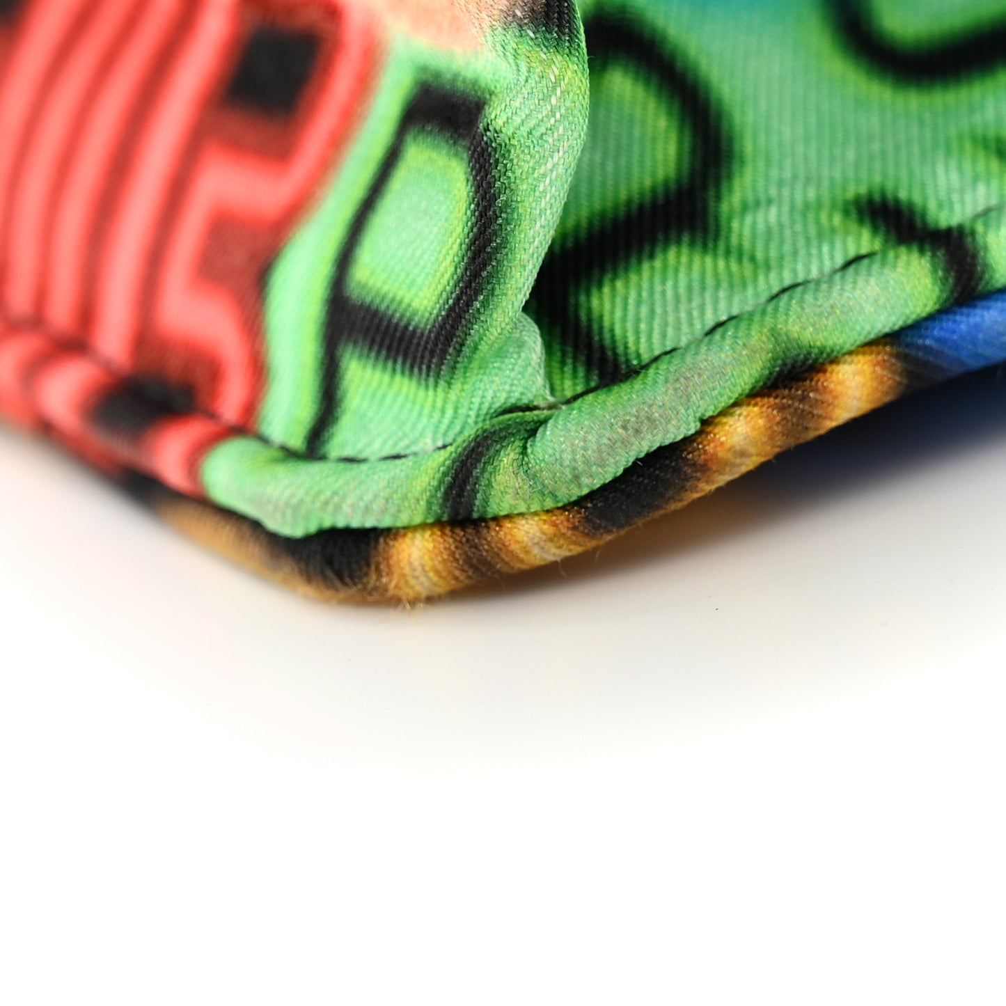 Fabric Printed Chanel 19 Wallet On Chain WOC Black Multicolor